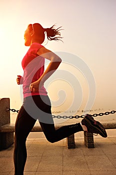 Fitness asian woman running