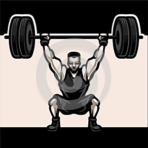 Fitness athletes lift weights vector image