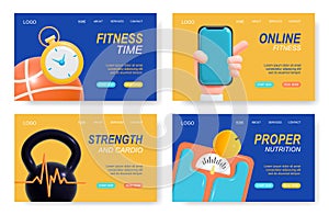 Fitness Banners Set