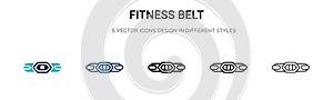 Fitness belt icon in filled, thin line, outline and stroke style. Vector illustration of two colored and black fitness belt vector