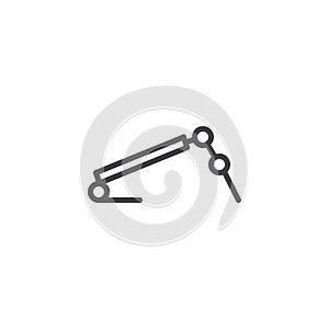 Fitness bench outline icon