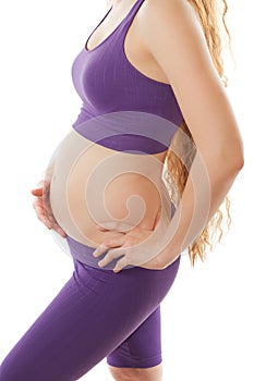 Fitness body of pregnant woman