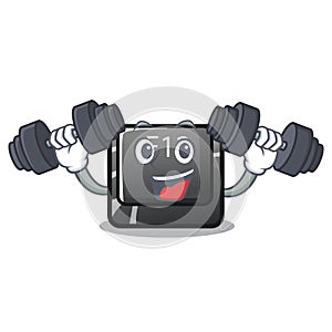 Fitness button f12 on a keyboard mascot photo