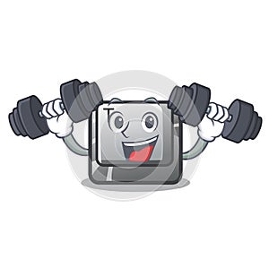 Fitness button T isolated in the cartoon