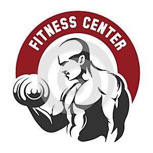 Fitness center or gym emblem
