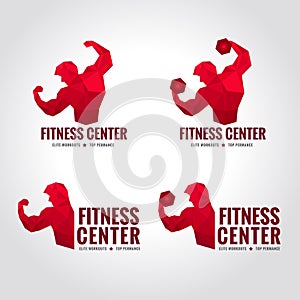 Fitness center logo low poly