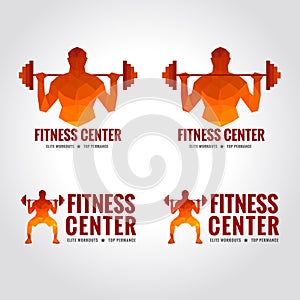 Fitness center logo (Men's muscle strength and weight lifting)