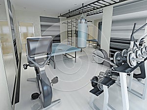 Fitness center techno style