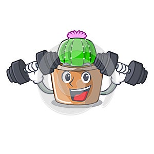 Fitness character cartoon flower of star cactus