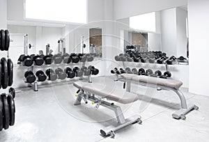 Fitness club weight training equipment gym