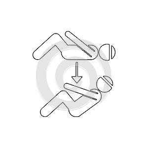 Fitness, crutch, training outline icon. Element of fitness illustration. Signs and symbols icon can be used for web, logo, mobile