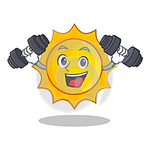 Fitness cute sun character cartoon