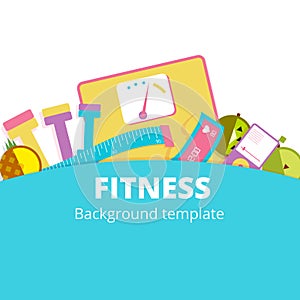 Fitness or diet vector background illustration design. Weight co