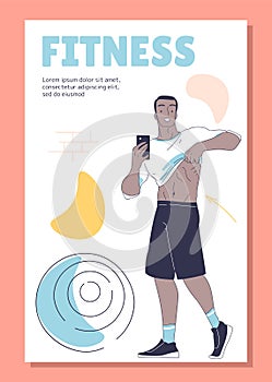 Fitness doodle banner vector concept