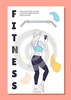 Fitness doodle banner vector concept
