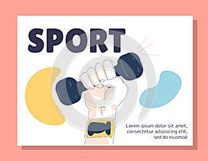 Fitness doodle banner vector concept