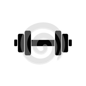 Fitness dumbbell icon, flat style. Vector illustration isolated on white background