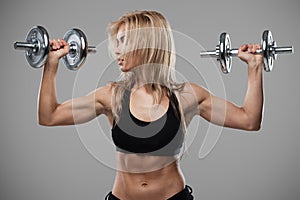 Fitness with dumbbells