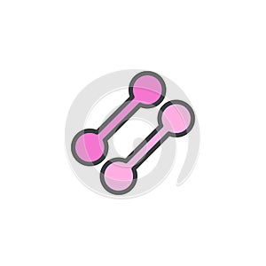 Fitness dumbbells filled outline icon