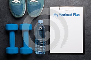 Fitness equipment and sheet for workout plan