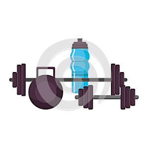 Fitness equipment workout health symbols