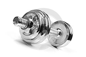 Fitness exercise dumbbell weight isolated on white