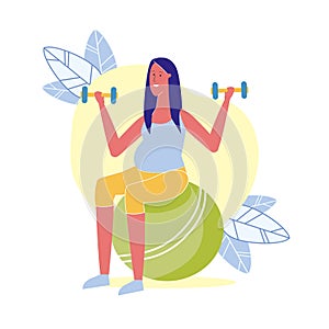 Fitness Exercise for Pregnant Vector Illustration