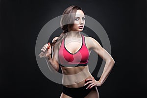 Fitness female looking at camera