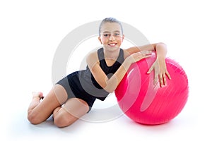 Fitness fitball swiss ball kid girl exercise workout