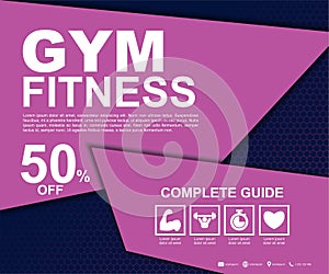 Fitness flyer template. Poster template for fitness center. Modern fitness and gym brochure collection. Modern dark abstract flyer