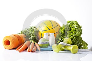 Fitness food and sport activity concept