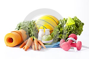 Fitness food and sport activity concept photo