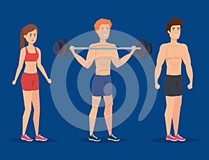 Fitness girl and boys design