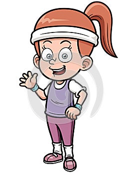 Fitness girl cartoon