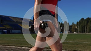 Fitness Girl Doing Lunges Exercise During Outdoor Training