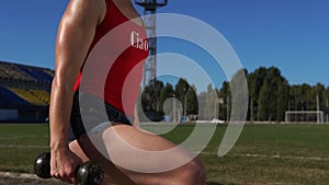 Fitness Girl Doing Lunges Exercise During Outdoor Training