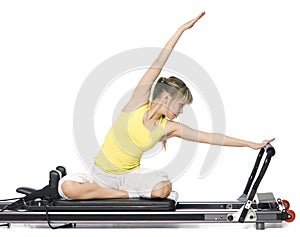 Fitness girl doing pilates