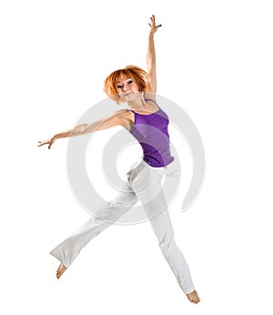 Fitness girl jumping