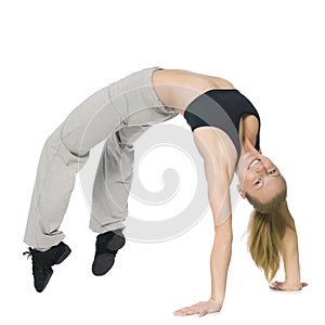 Fitness girl stretching