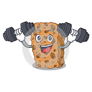 Fitness granola bar character cartoon