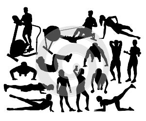 Fitness and Gym Activity Silhouettes