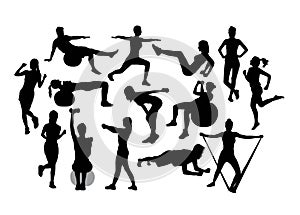 Fitness and Gym Activity Silhouettes