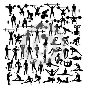 Fitness and Gym Activity Silhouettes