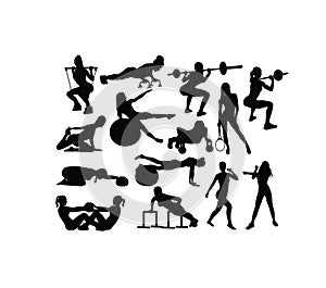 Fitness and Gym Activity Silhouettes