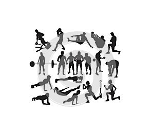 Fitness and Gym Activity Silhouettes