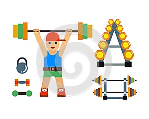 Fitness gym club vector icons.