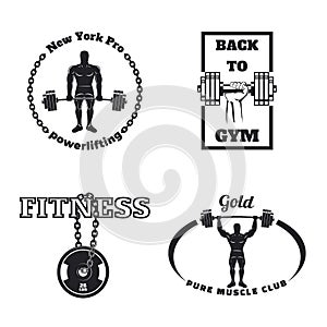 Fitness gym emblems