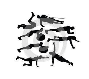 Gymnastics and Fitness Silhouettes