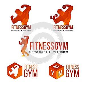 Fitness gym logo (Men's muscle strength and weight lifting)