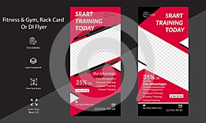 Fitness & Gym  Rack Card Door hanger  or Dl flyer template Deign